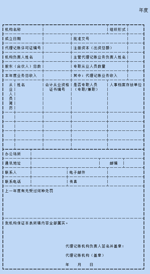 代理記賬機構(gòu)基本情況表