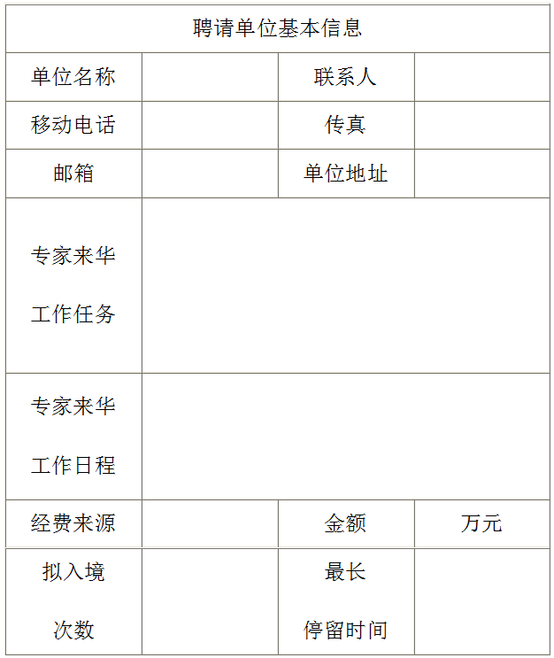 《外國(guó)專家來(lái)華邀請(qǐng)函》申請(qǐng)表1