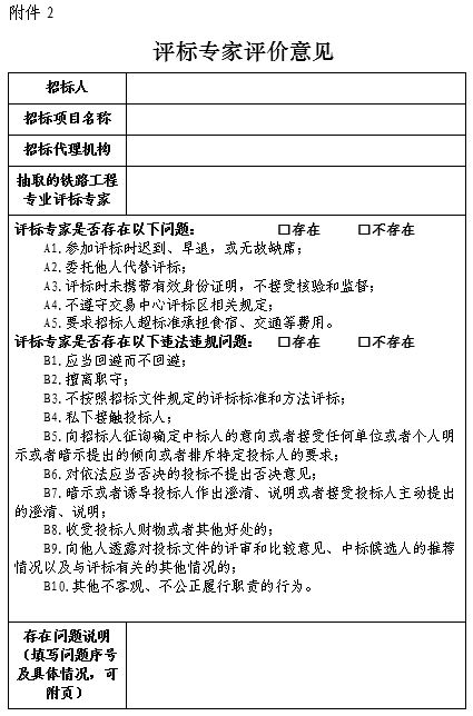 評標(biāo)專家評價(jià)意見