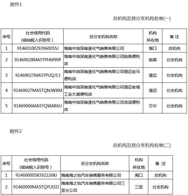 瓊稅發(fā)〔2021〕7號《國家稅務(wù)總局海南省稅務(wù)局海南省財政廳關(guān)于海南中油深南液化氣銷售有限公司等企業(yè)總分支機構(gòu)匯總繳納增值稅有關(guān)事項的通知》